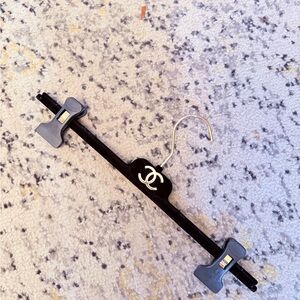 CHANEL Black and gold Hanger with Clips